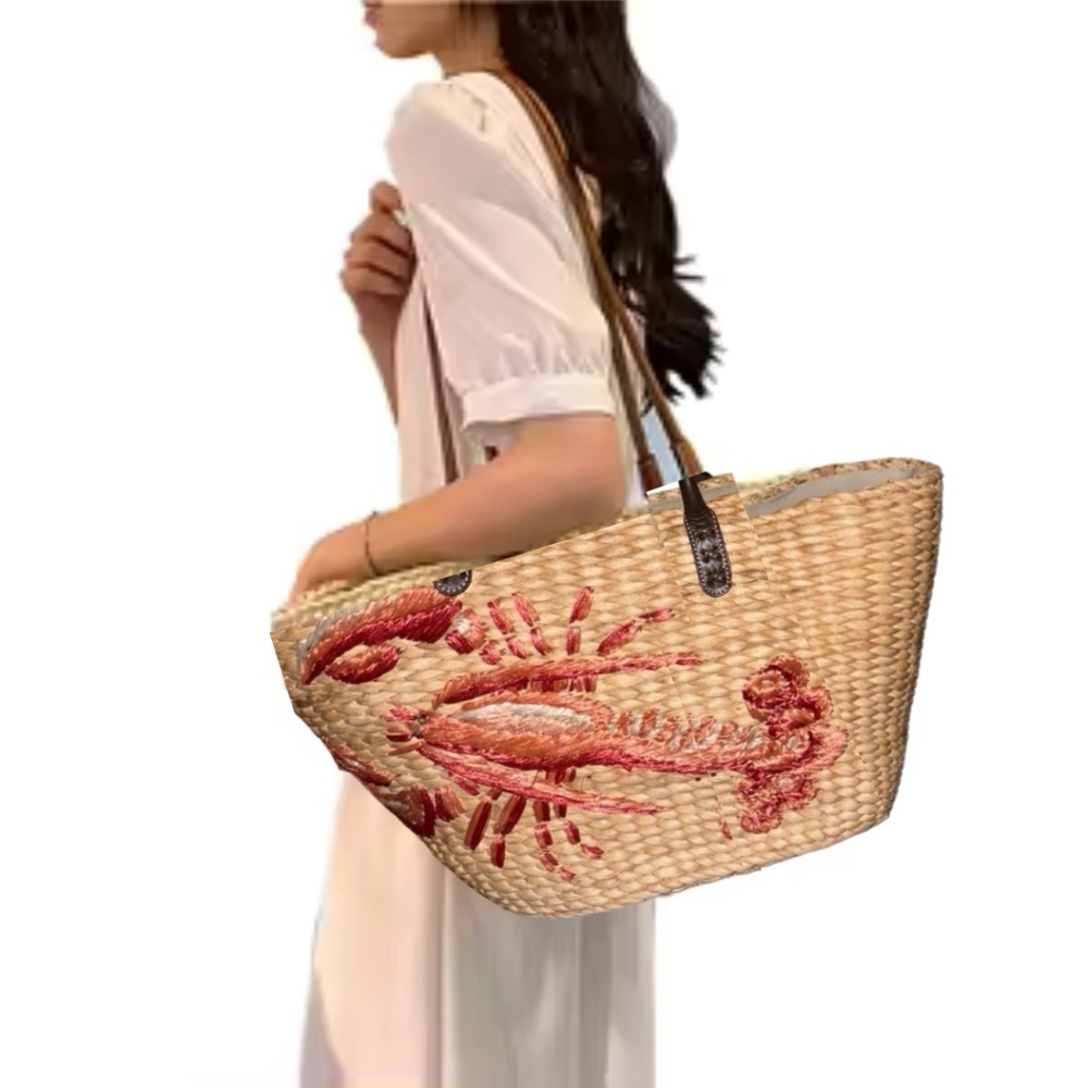 J. Crew Lobster Straw Market Tote